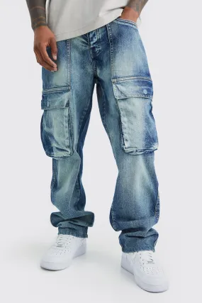 Straight Rigid Front Cargo Pocket Jeans | boohooMAN UK