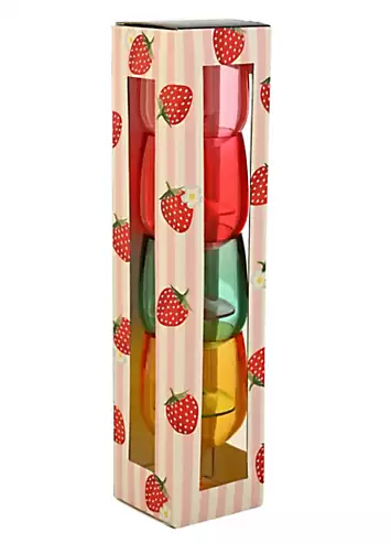 Strawberries & Cream Plastic Stacking Wine Glasses Set of 4 | Kaleidoscope