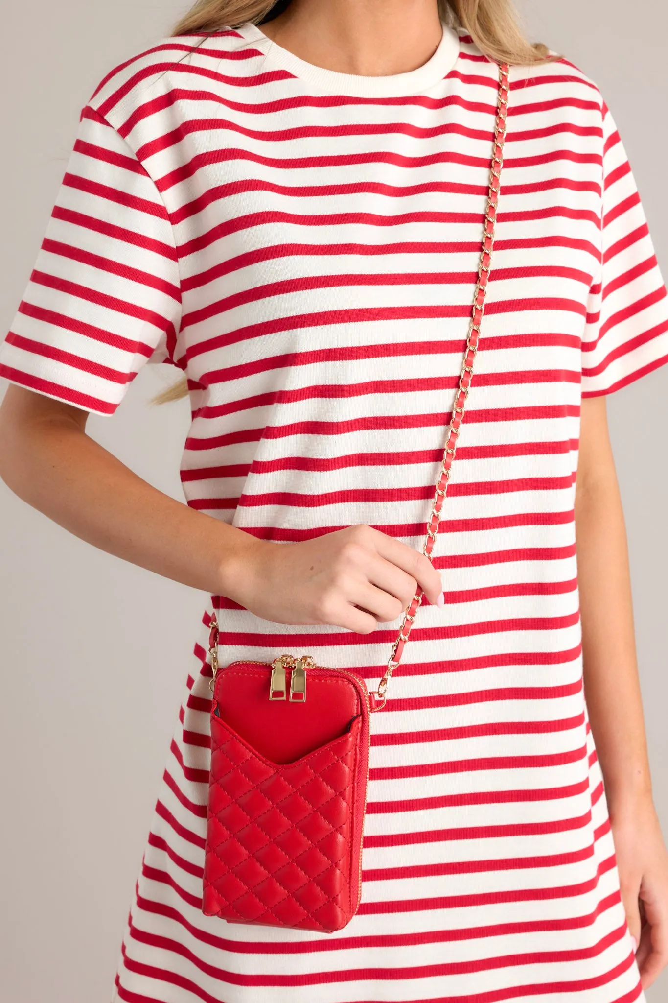 Street Smart Red Quilted Mini Crossbody Bag