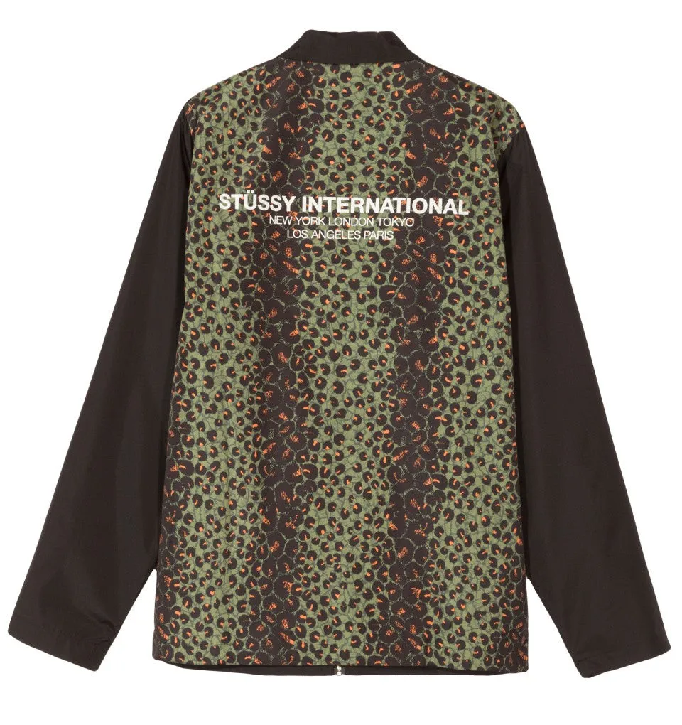 STSSY LEOPARD PANEL JACKET // BLACK