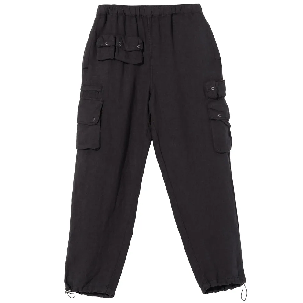 STSSY LINEN UTILITY PANT // BLACK