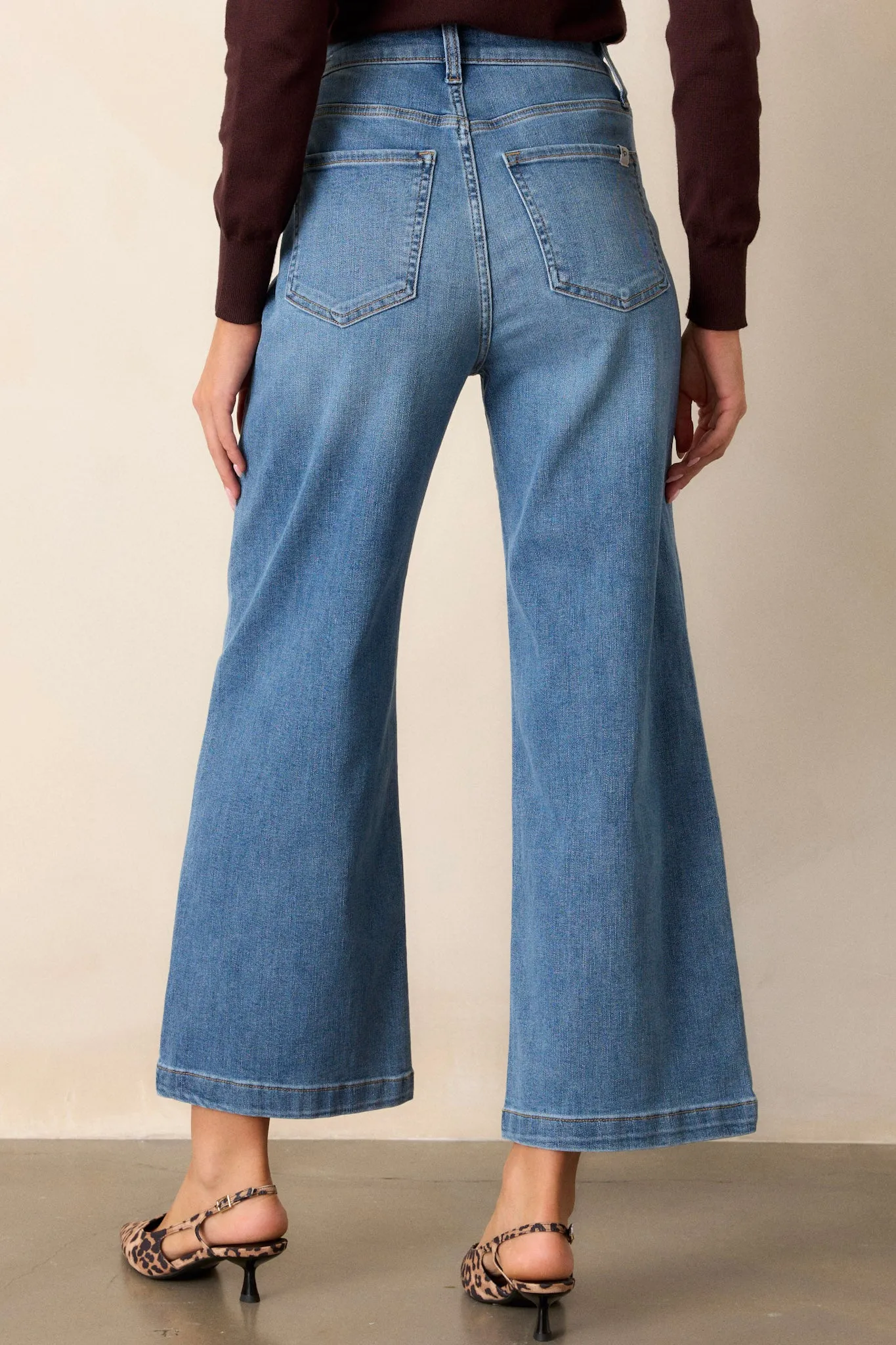 Sunday Morning Medium Wash Wide Leg Jeans