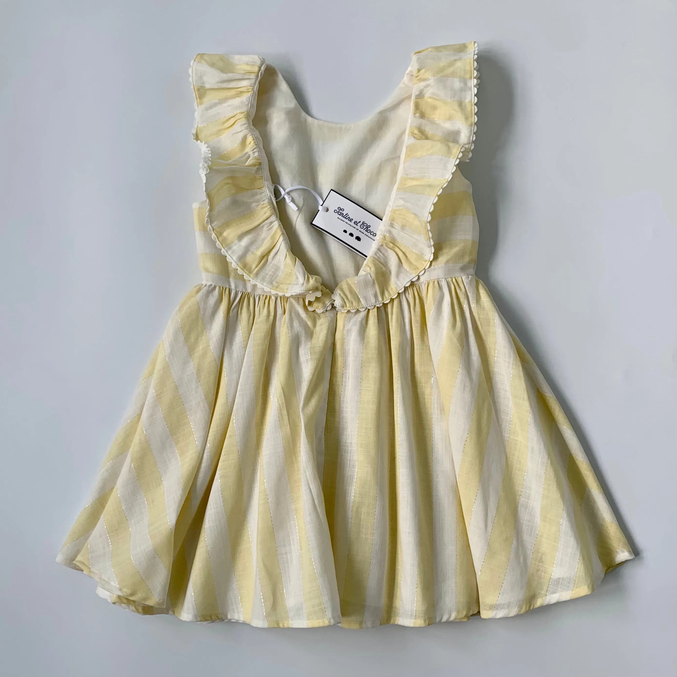 Tartine et Chocolat Yellow And White Stripe Dress: 4 Years (Brand New)