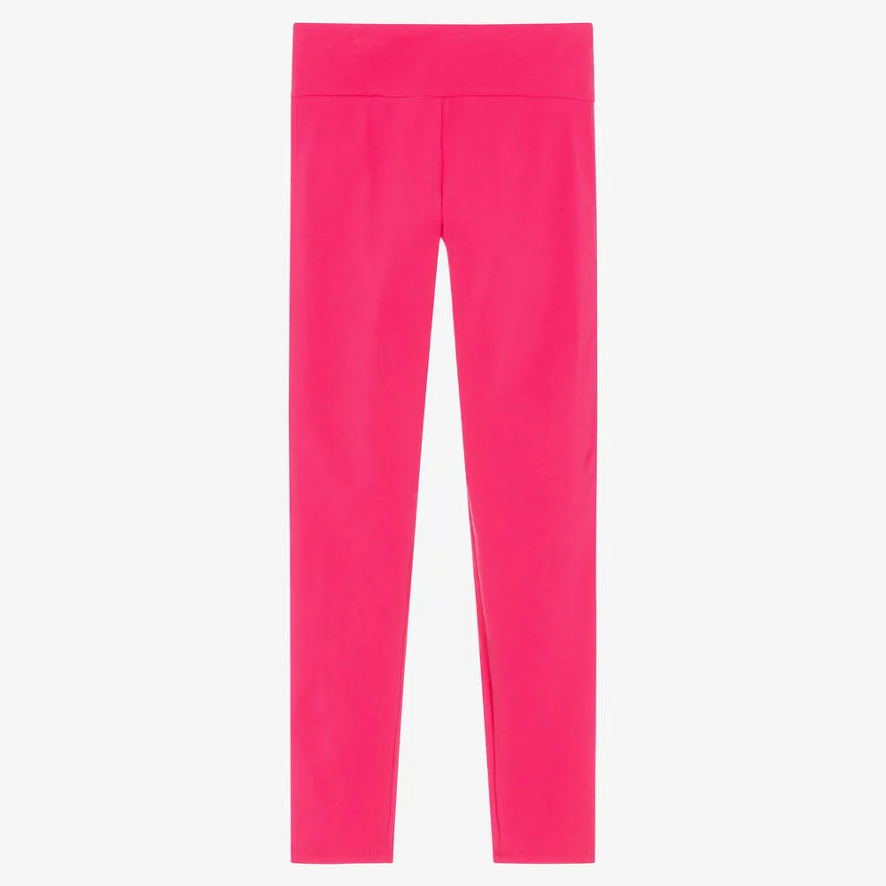 Teen Girls Fuchsia Pink Logo Leggings