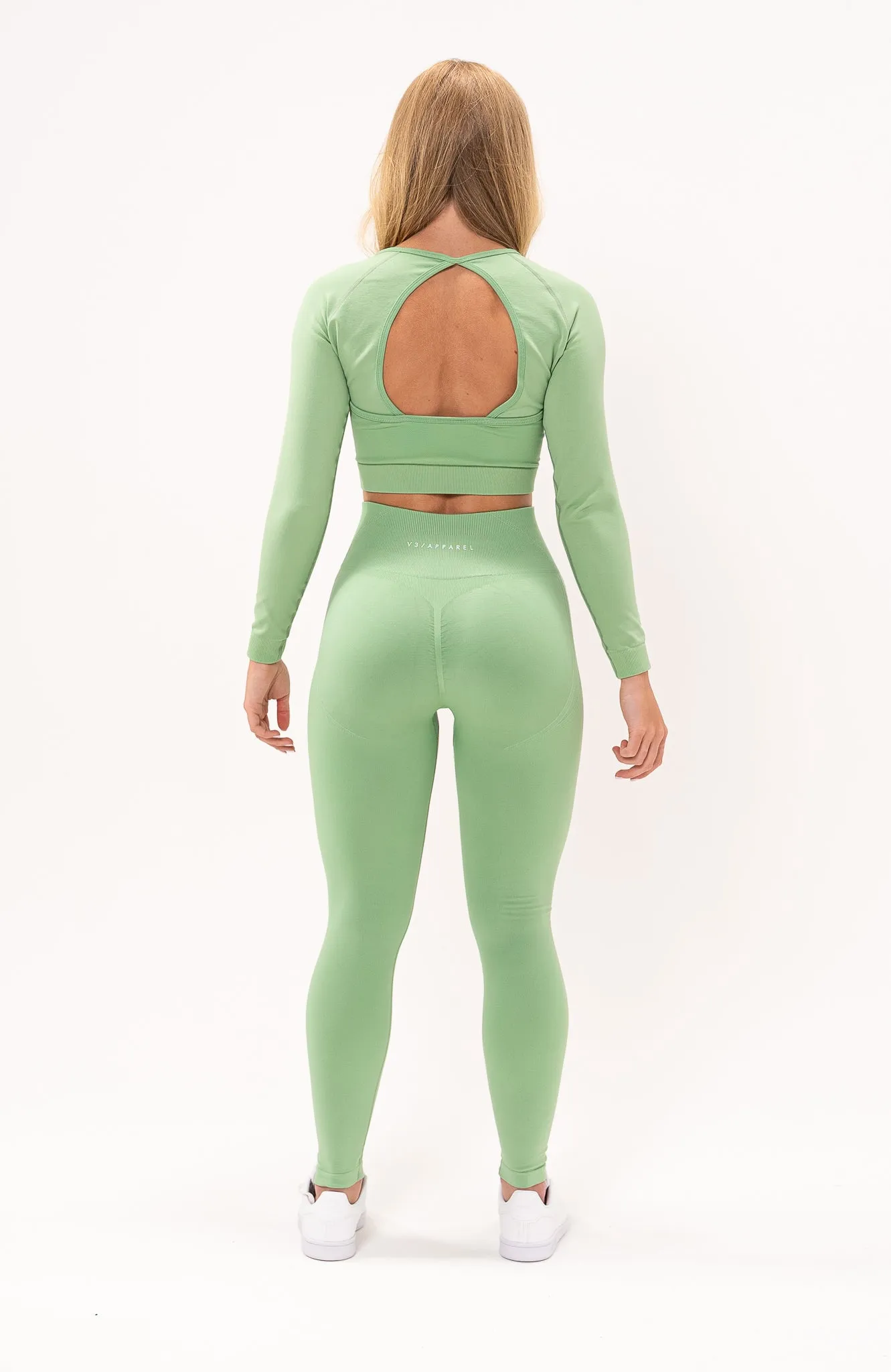 Tempo Seamless Scrunch Leggings & Long Sleeve Set - Mint