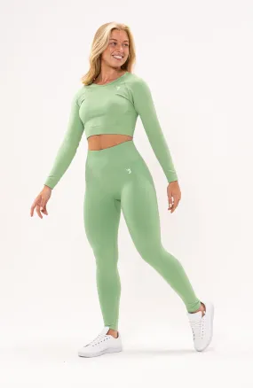 Tempo Seamless Scrunch Leggings & Long Sleeve Set - Mint