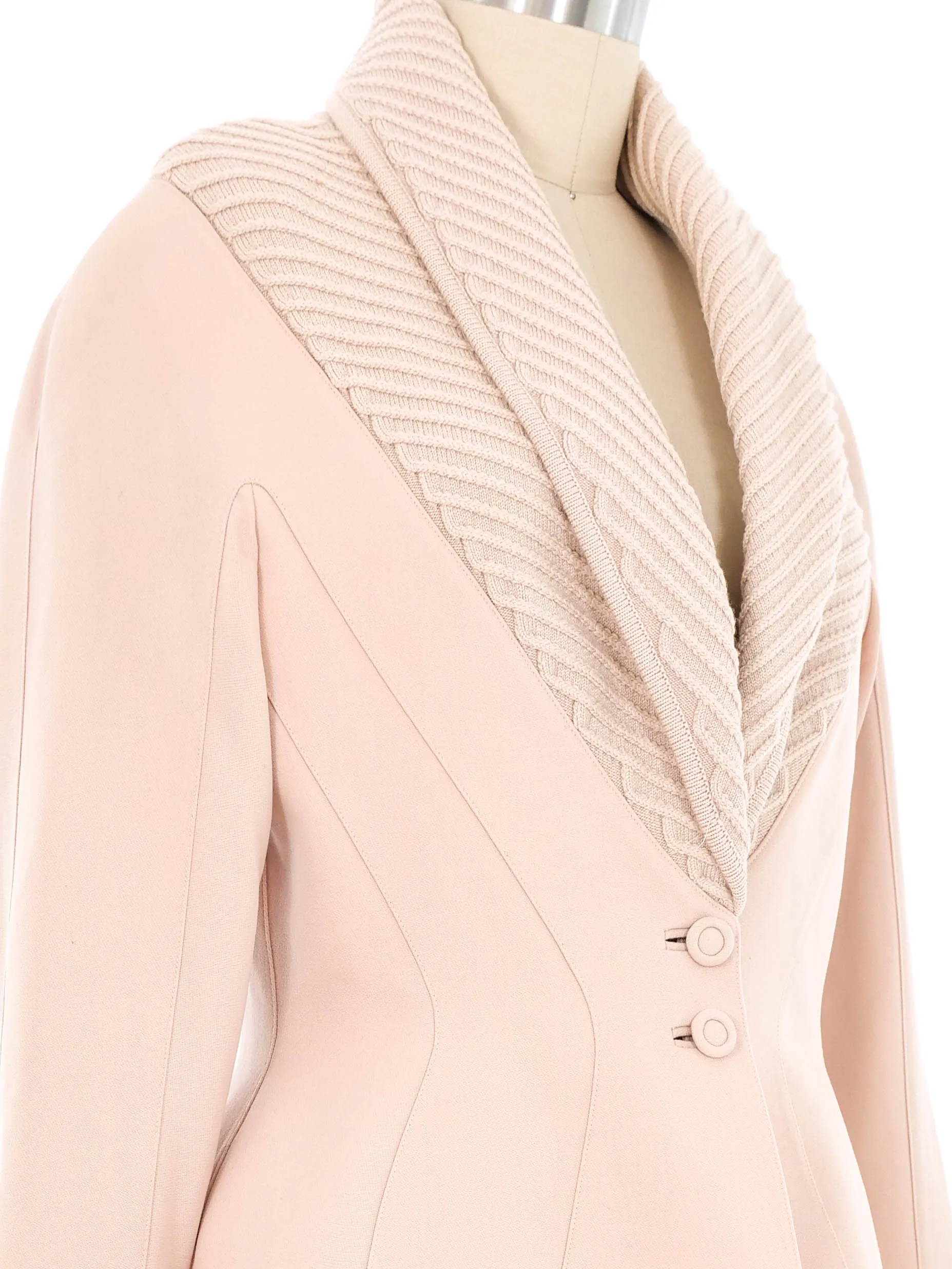 Thierry Mugler Blush Knit Trim Jacket