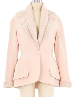 Thierry Mugler Blush Knit Trim Jacket