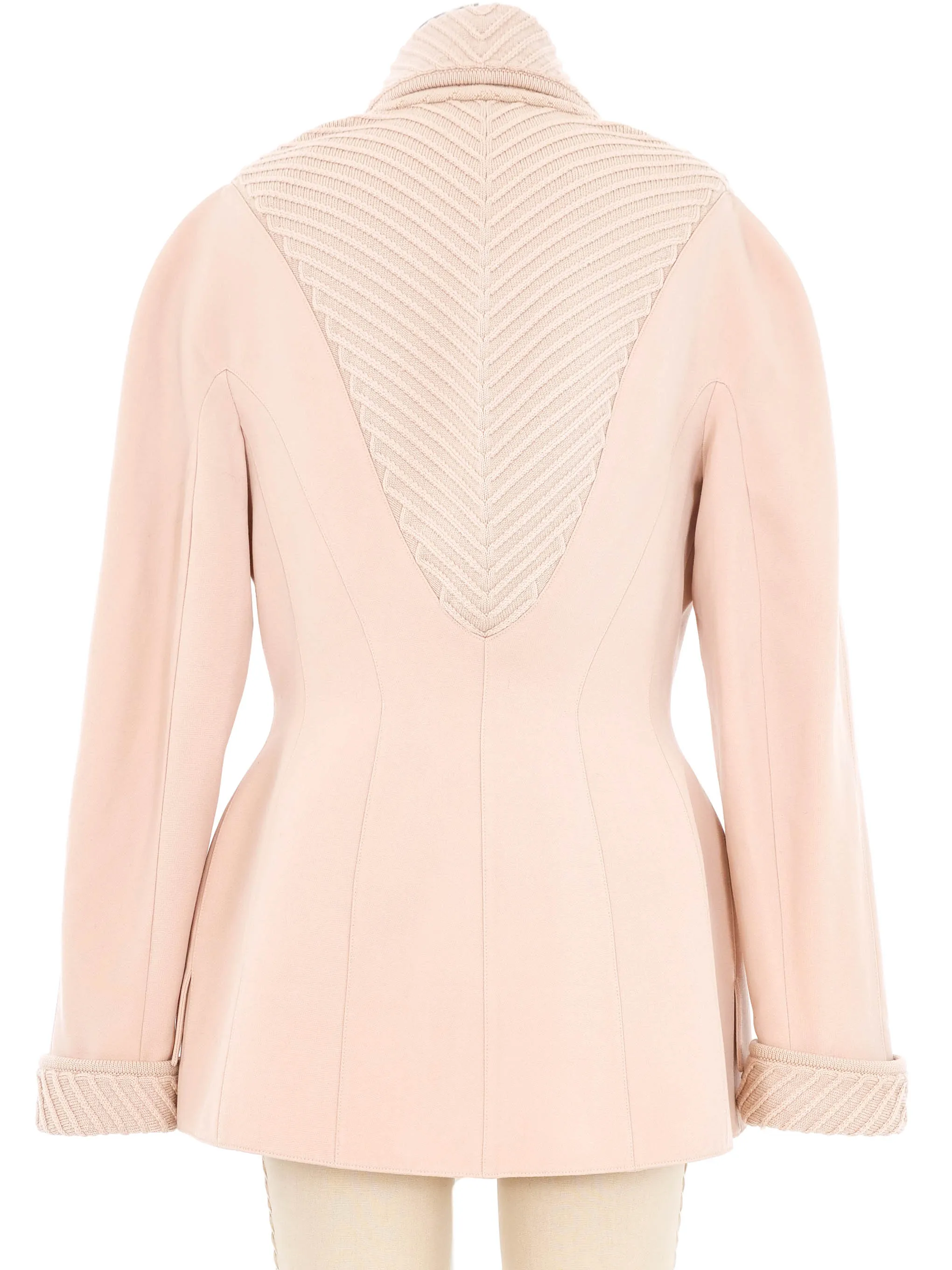 Thierry Mugler Blush Knit Trim Jacket