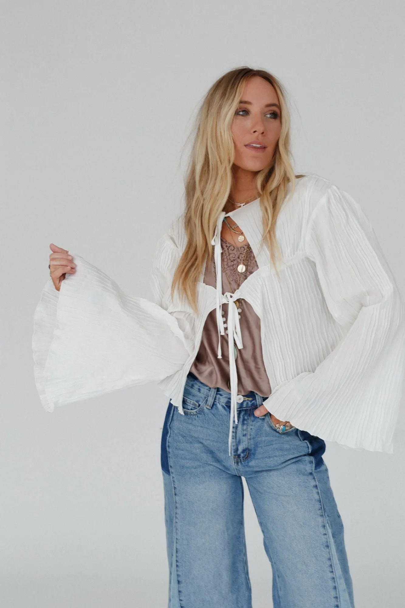 Tie The Knot Blouse Top - Cream