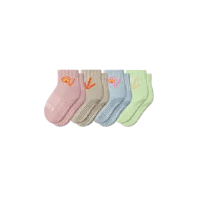 Toddler Aquatic Gripper Calf Sock 4-Pack