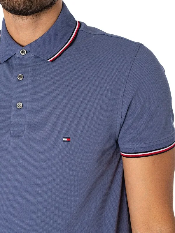 Tommy Hilfiger 1985 Tipped Slim Polo Shirt - Faded Indigo