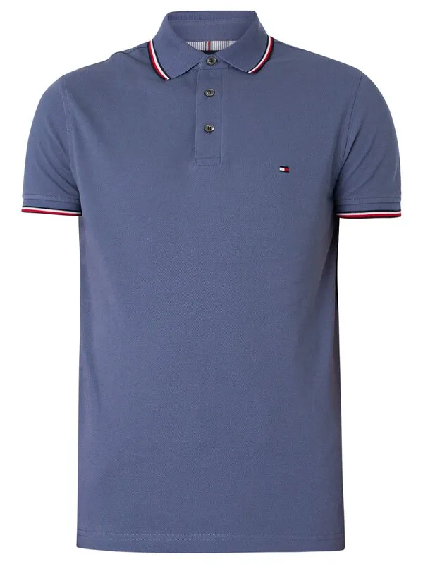 Tommy Hilfiger 1985 Tipped Slim Polo Shirt - Faded Indigo