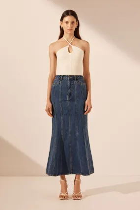 Tovere Godet Flared Midi Skirt