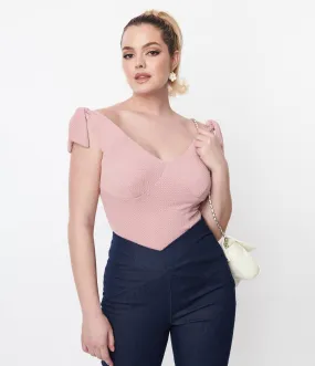 Unique Vintage Mauve Pink Texture Violet Top