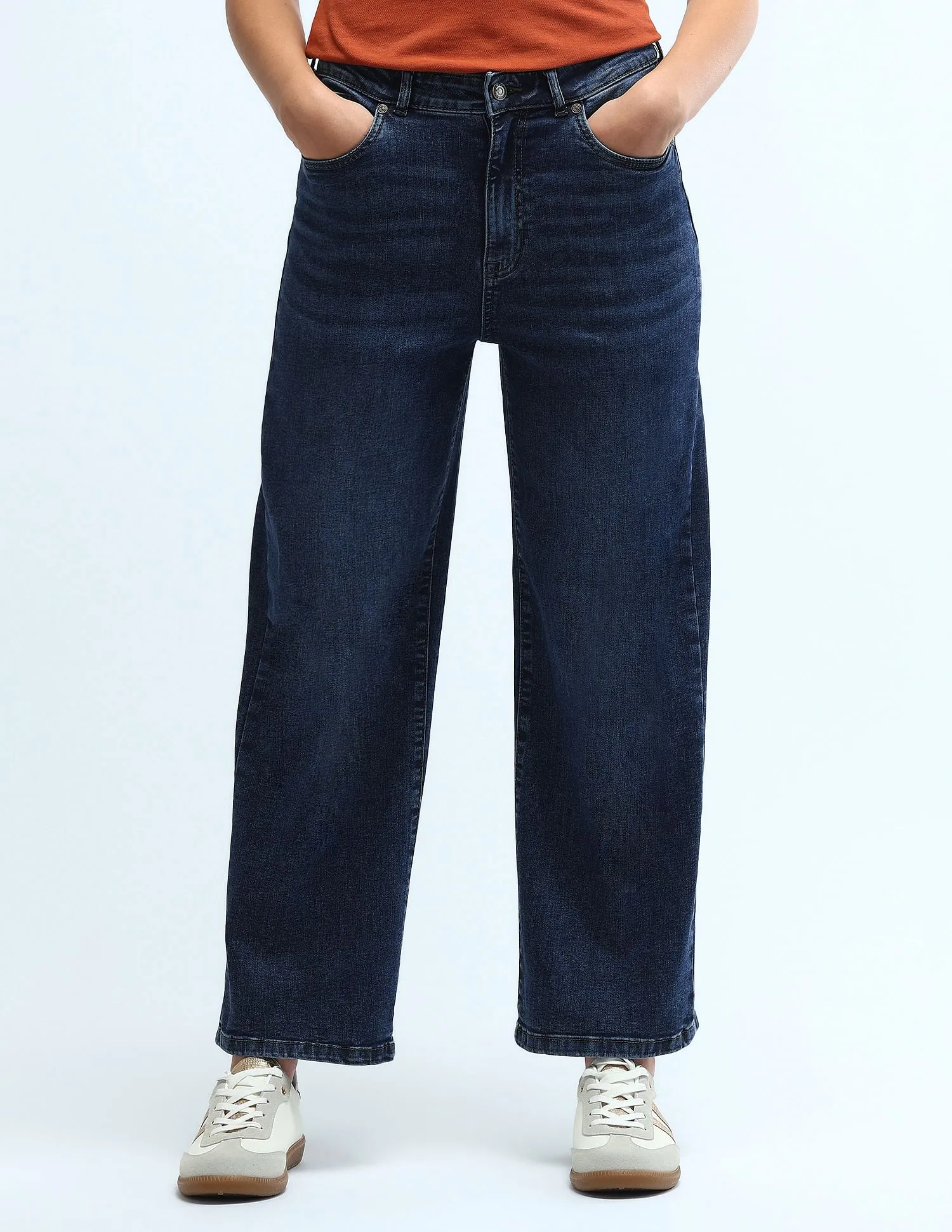 U.S. Polo Assn. Women High Rise Wide Leg Jeans