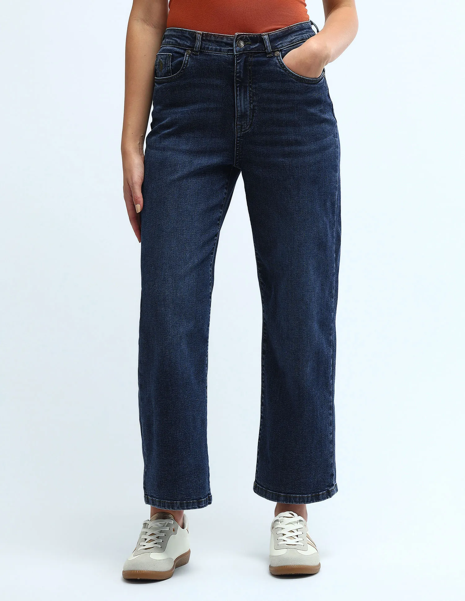 U.S. Polo Assn. Women High Rise Wide Leg Jeans