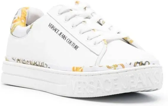 Versace Jeans Couture logo-print leather sneakers White