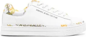 Versace Jeans Couture logo-print leather sneakers White