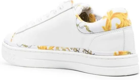 Versace Jeans Couture logo-print leather sneakers White