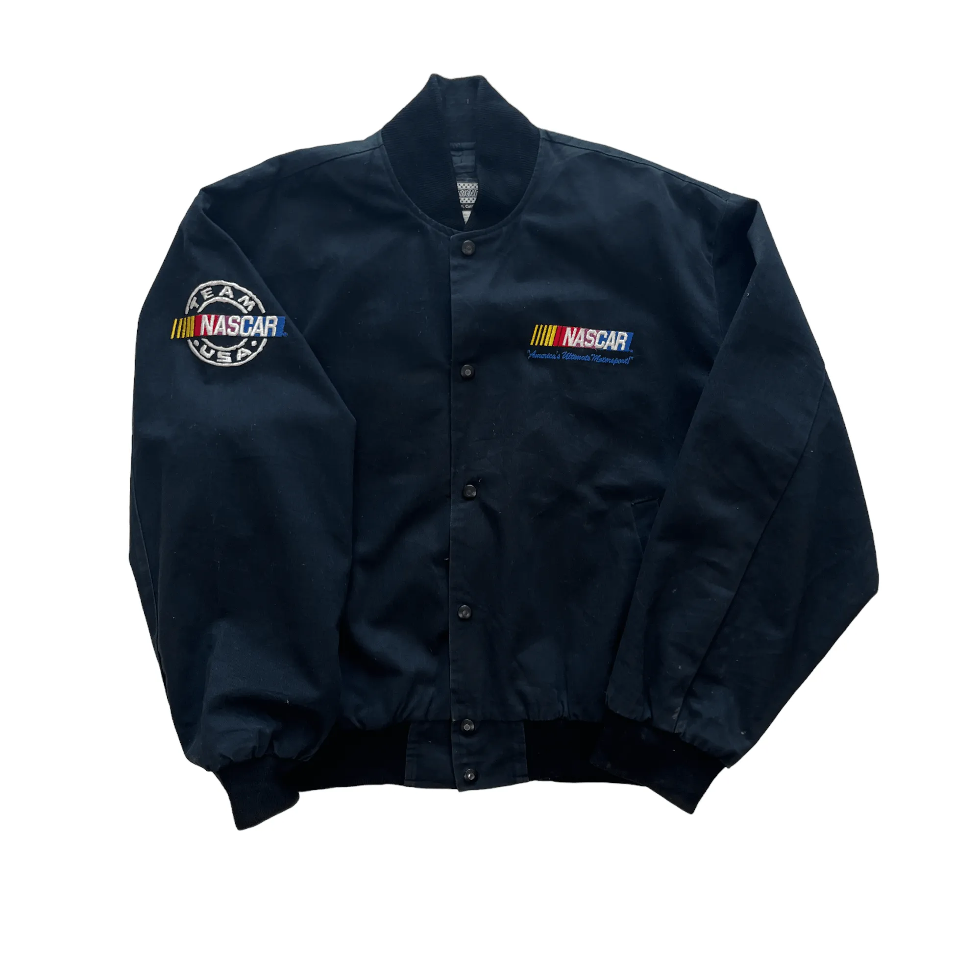 Vintage Black NASCAR Racing Jacket - Large