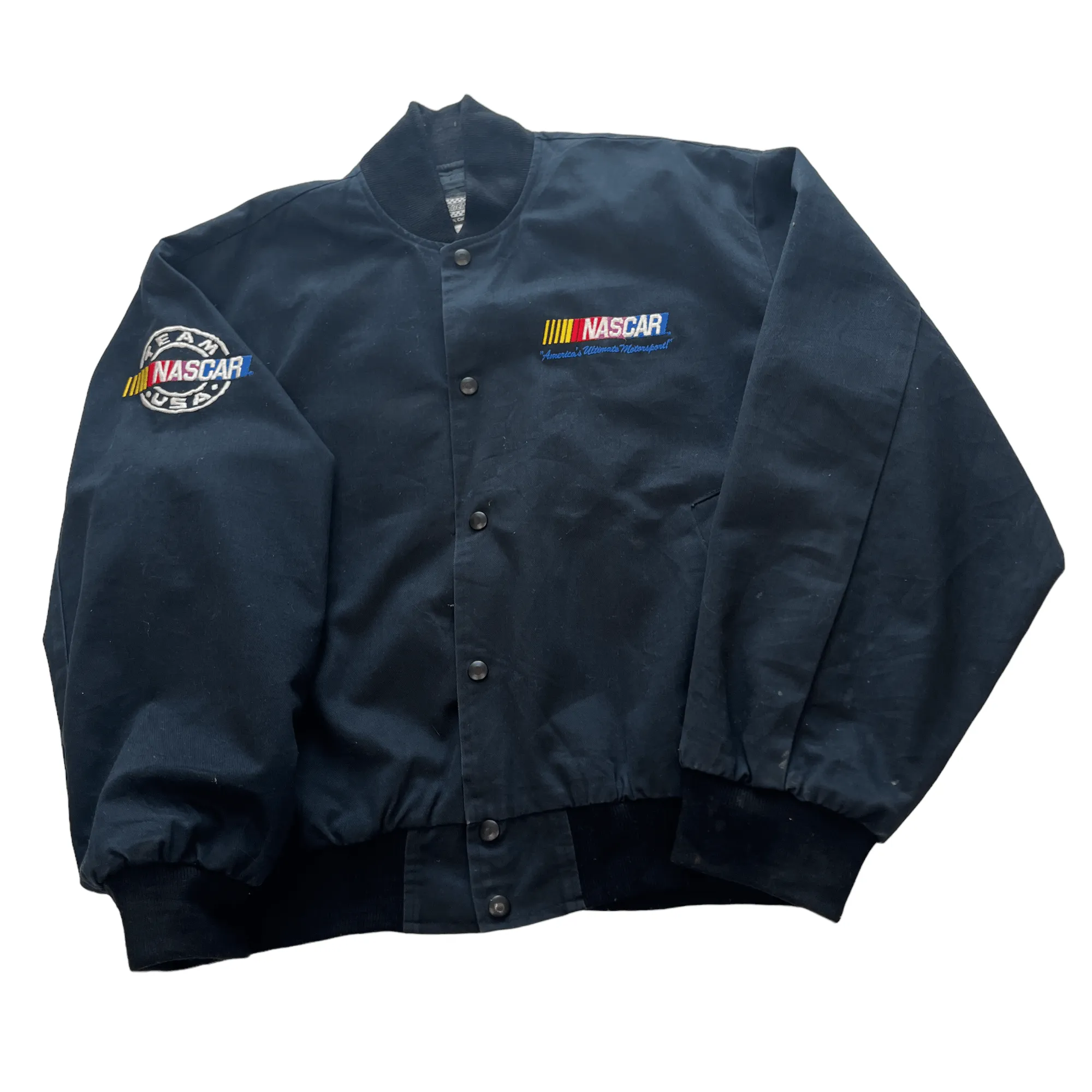 Vintage Black NASCAR Racing Jacket - Large