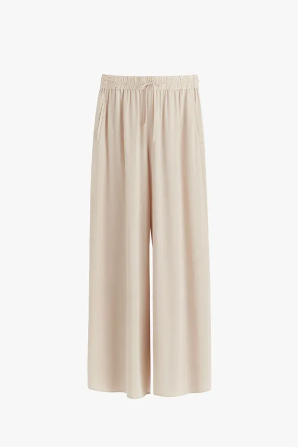 Washable Silk Wide Leg Drawstring Pant