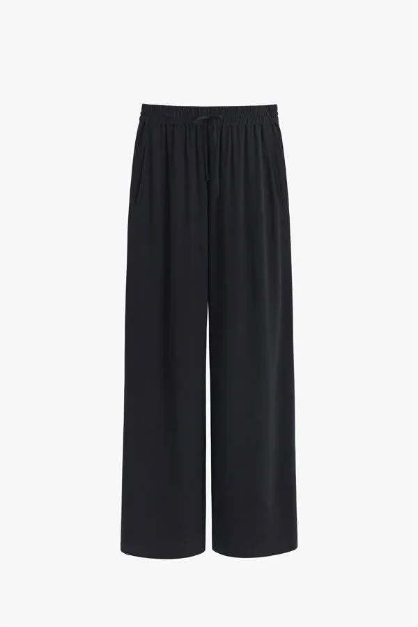 Washable Silk Wide Leg Drawstring Pant