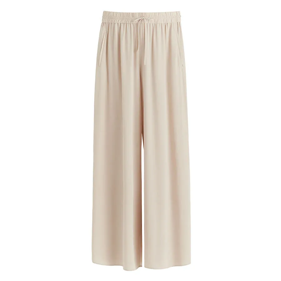 Washable Silk Wide Leg Drawstring Pant