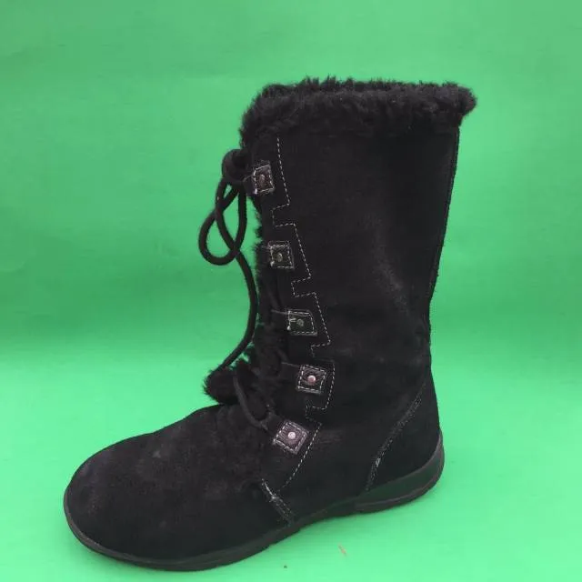 White mountain women's fashion leather black boot size--7m