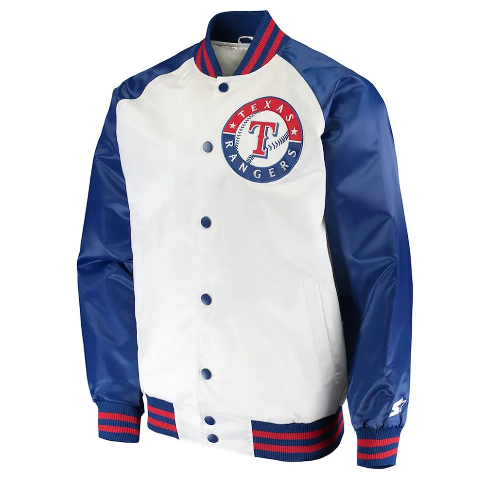 White/Blue Texas Rangers Clean-Up Hitter Jacket