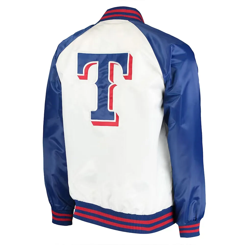 White/Blue Texas Rangers Clean-Up Hitter Jacket