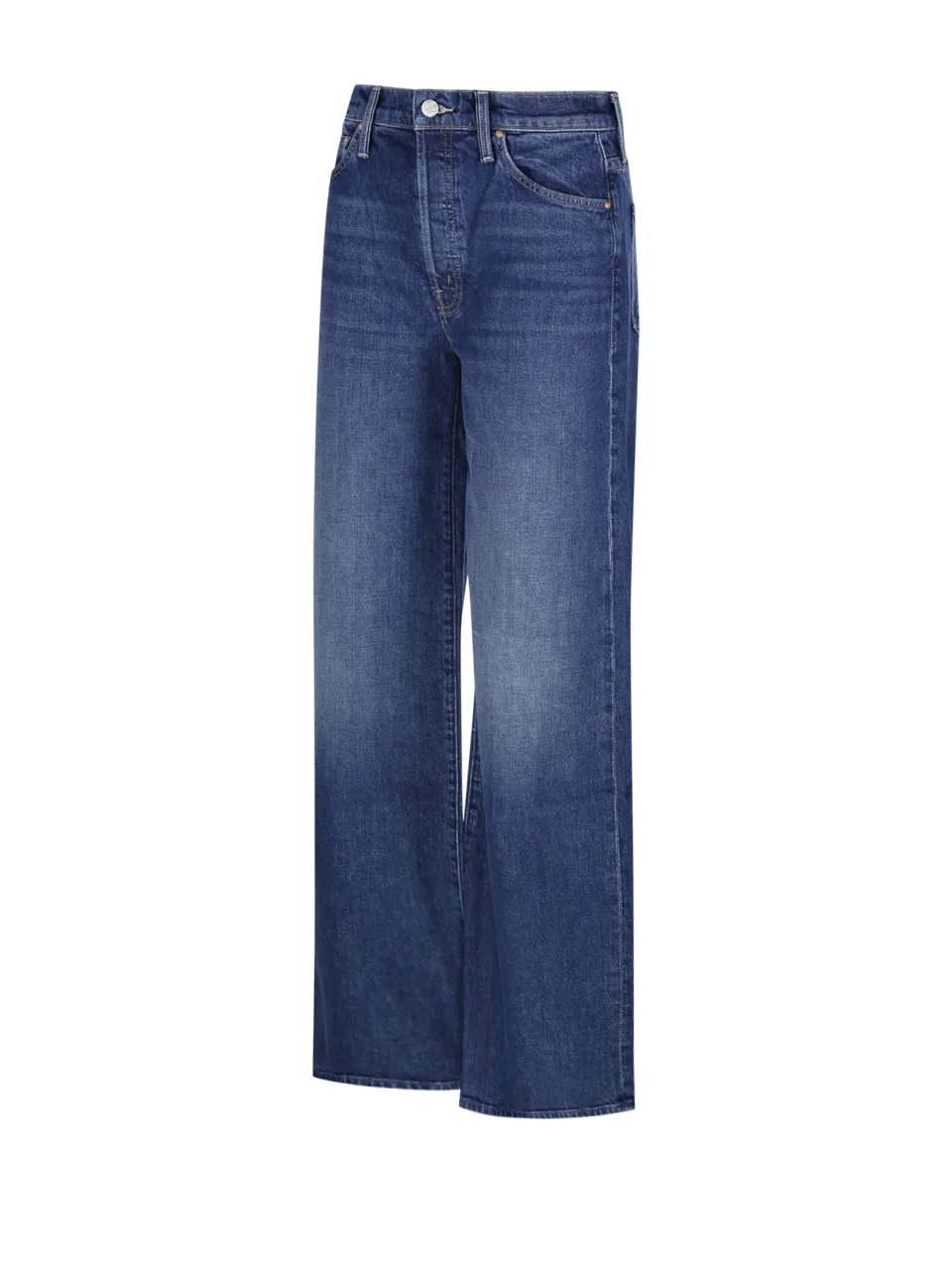 WOMAN MOTHER BLUE COTTON THE DITCHER ROLLER SNEAK JEANS