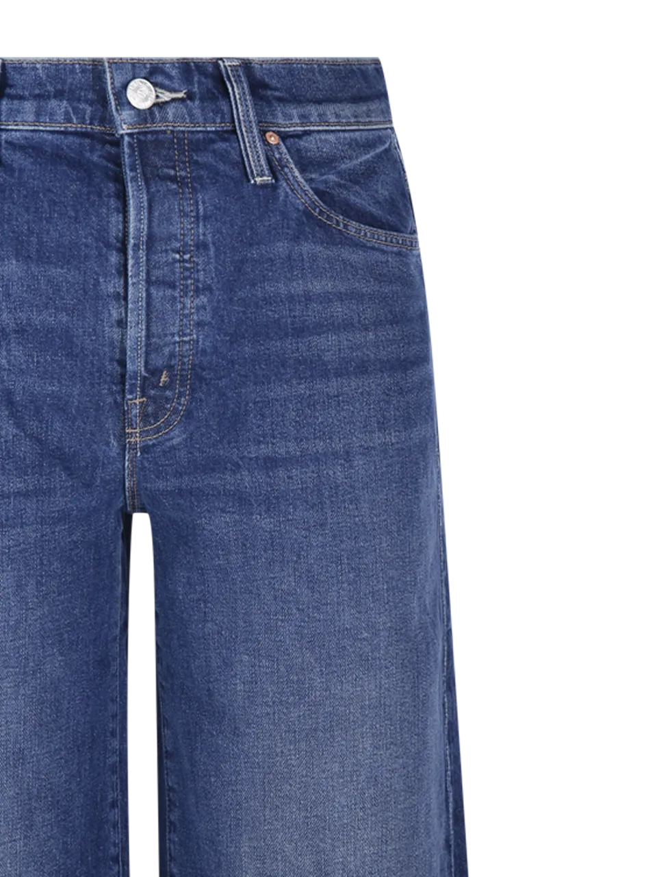 WOMAN MOTHER BLUE COTTON THE DITCHER ROLLER SNEAK JEANS