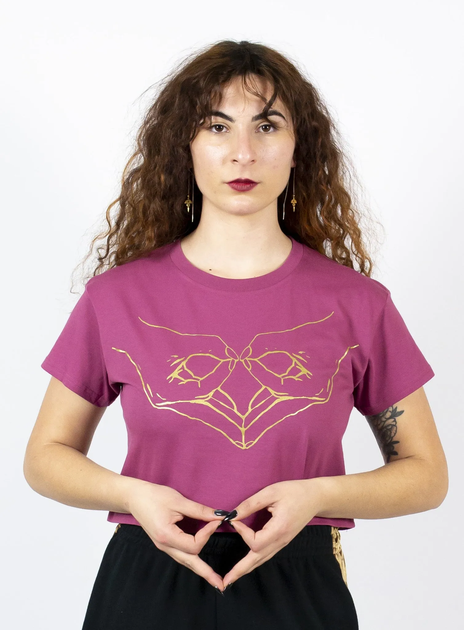 Womb Power cropped tee - Berry