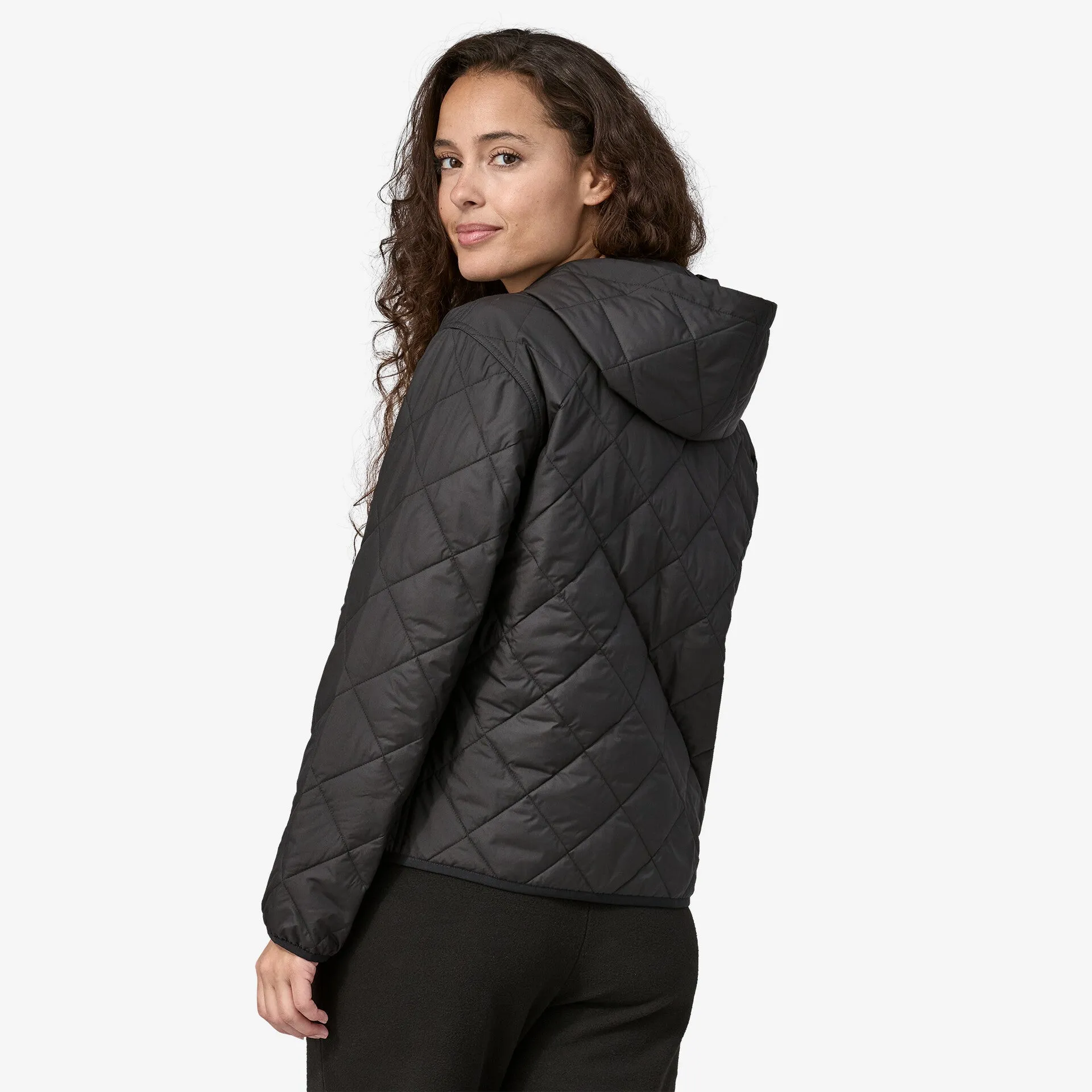 Women's Diamond Quilted Bomber Hoody - 20695