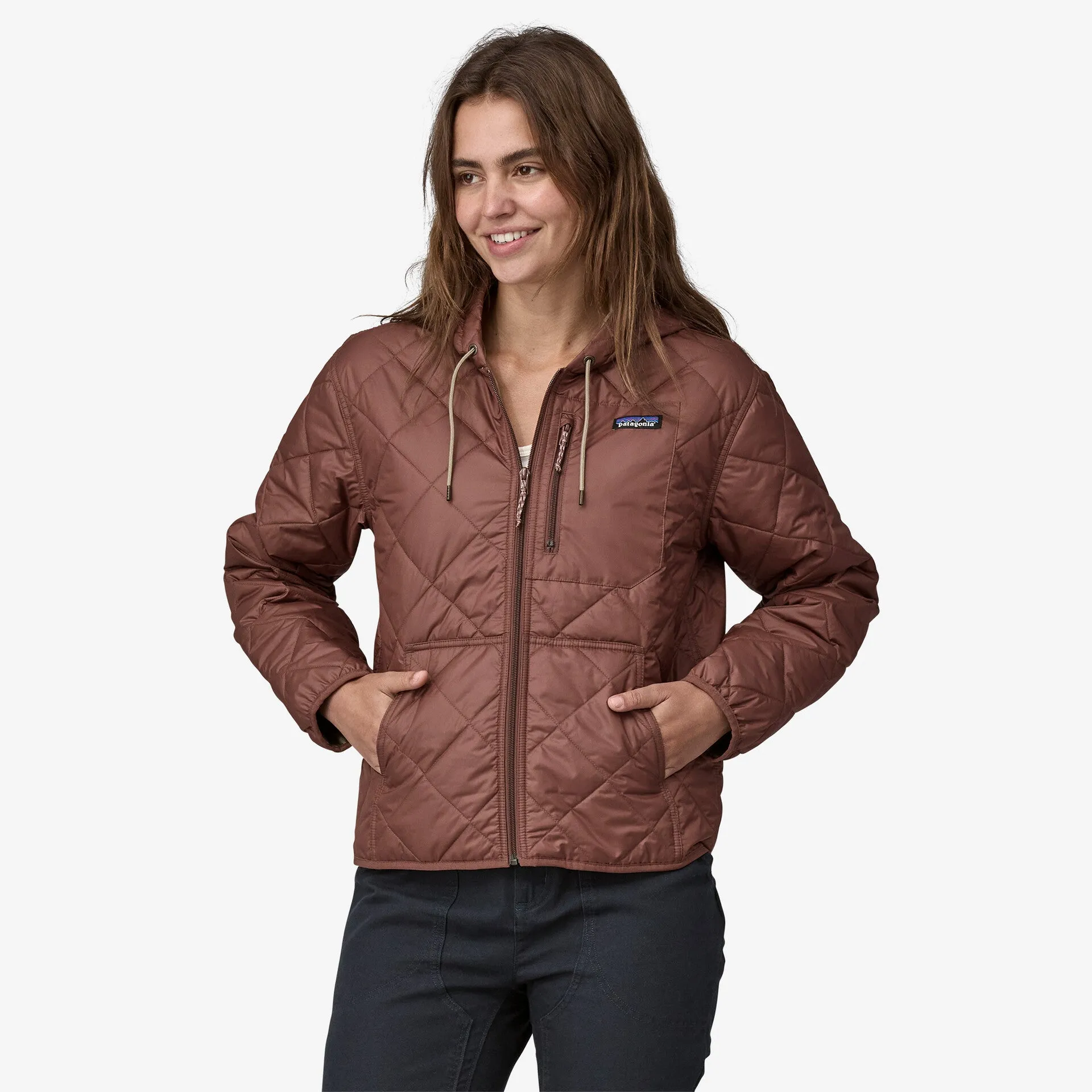 Women's Diamond Quilted Bomber Hoody - 20695