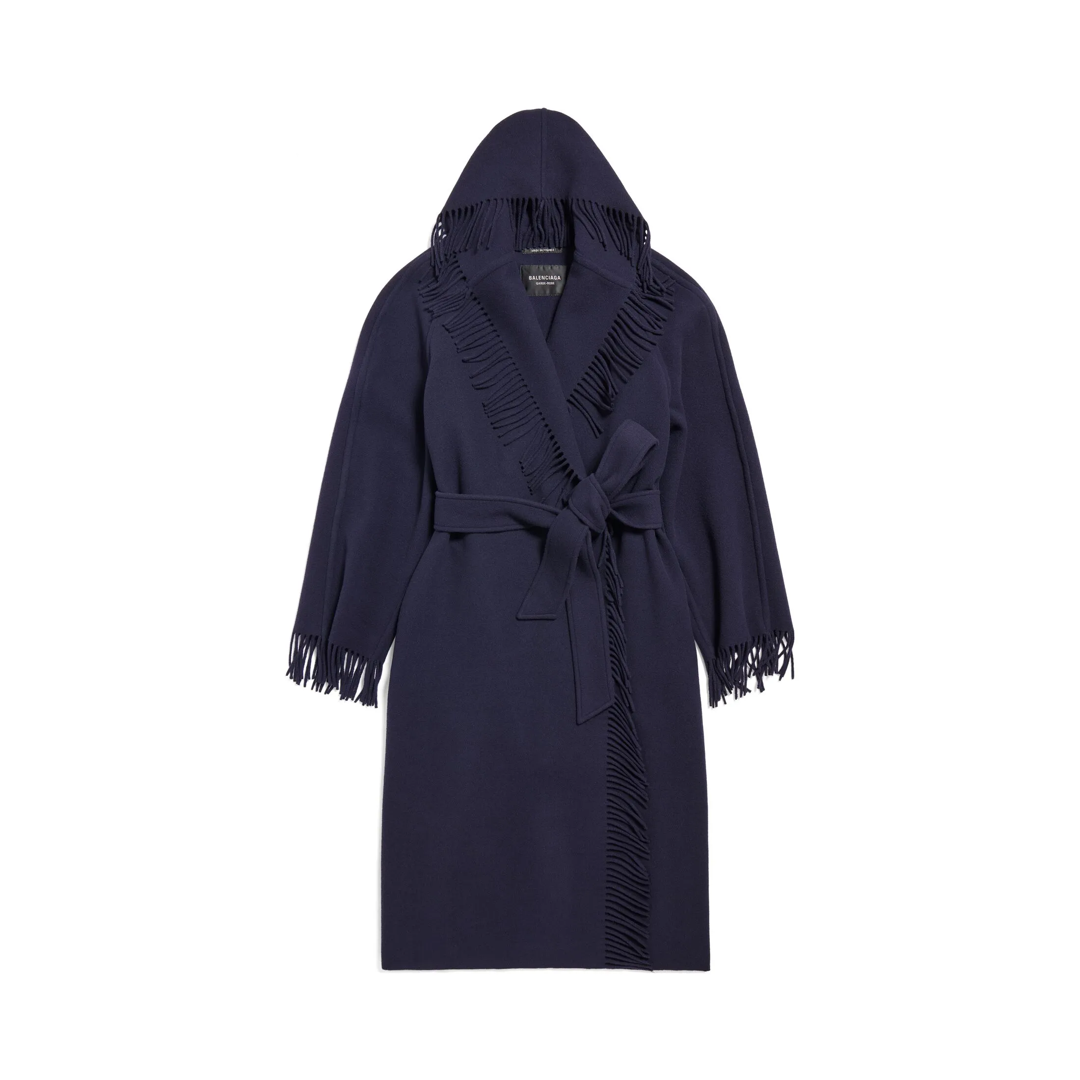 WOMEN’S FRINGE COAT IN DARK BLUE