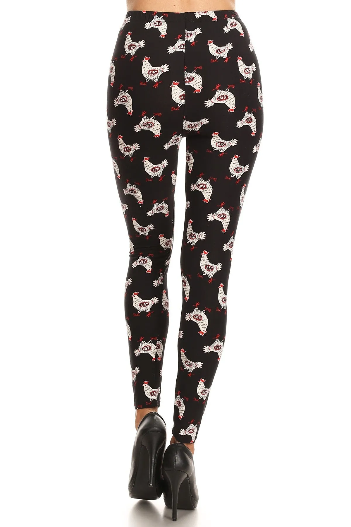 Women's Regular Chicken with Eggs Pattern Printed Leggings