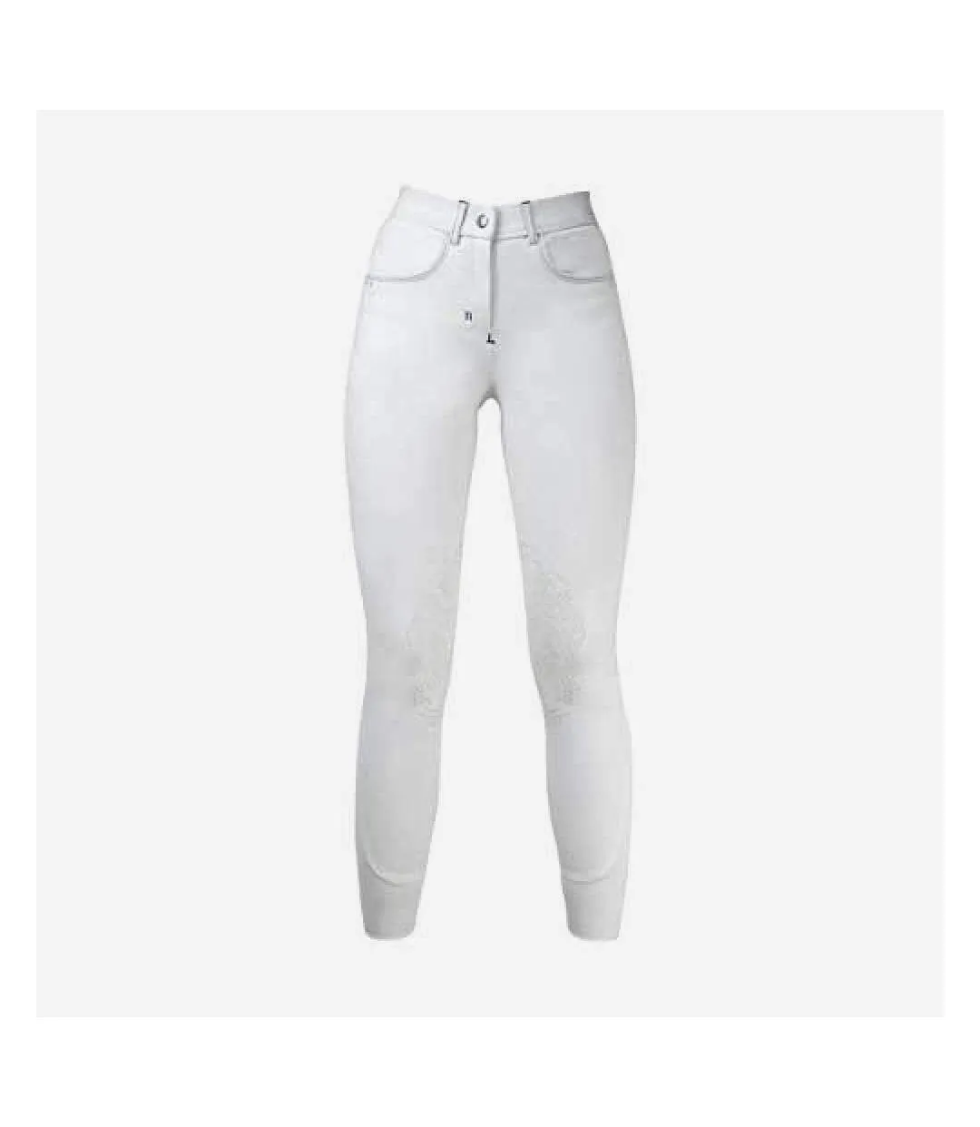 Womens/ladies olympian breeches arctic white/royal blue HyPERFORMANCE