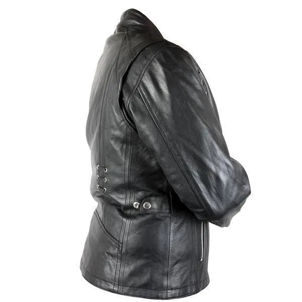 Xelement XS631 'Raven' Ladies Black Premium Cowhide Leather Jacket with Gun Pocket and Zip-Out Liner