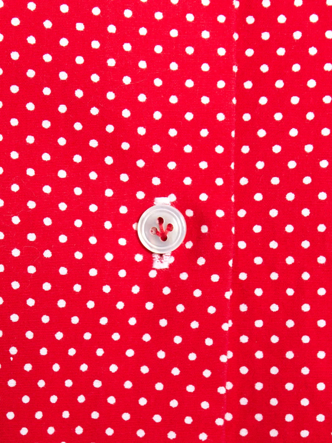 Y2K red blouse with white polka dots