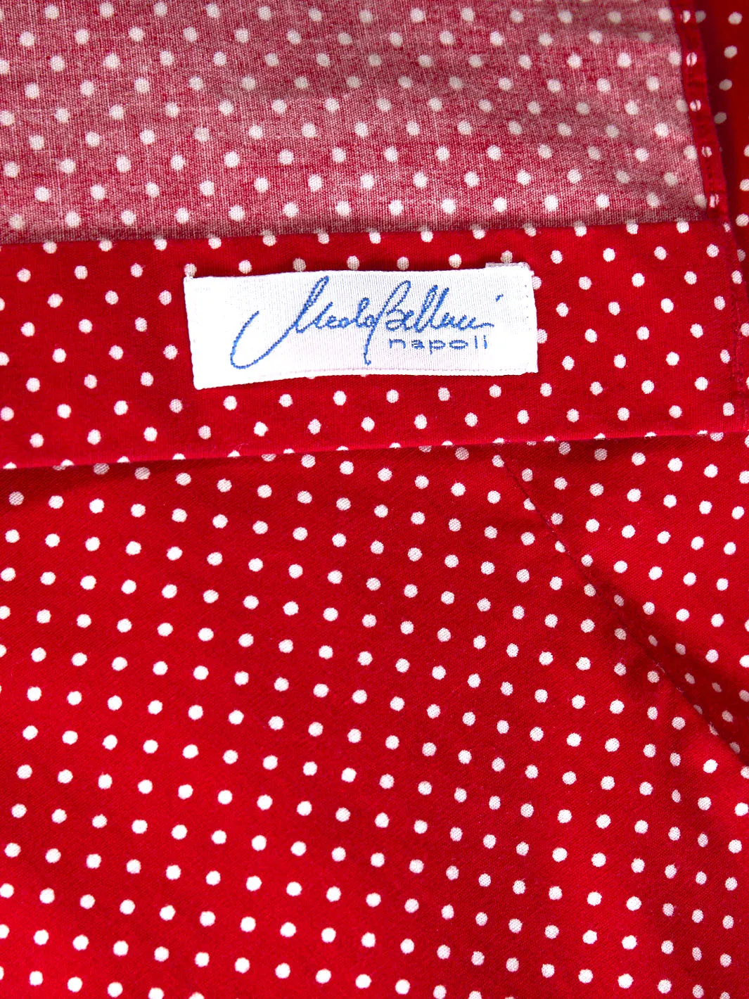 Y2K red blouse with white polka dots